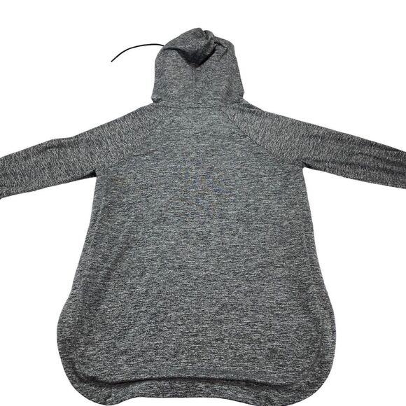 Athleta Hoodie Womens Medium Gray Space Dye Slit Long Sleeve Drawstring Pullover - Picture 11 of 15